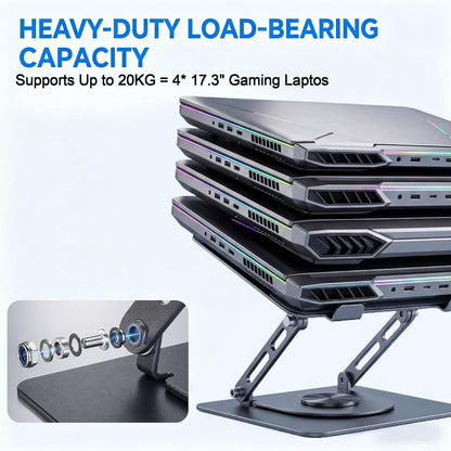 Leeboom Laptop Stand for Desk, Ergonomic Adjustable Aluminum Foldable Portable Computer Stand, Lecterns & Podiums, Fits 10-15.6" MacBook Air Pro HP Lenovo Dell Laptops & Tablets(Silver)
