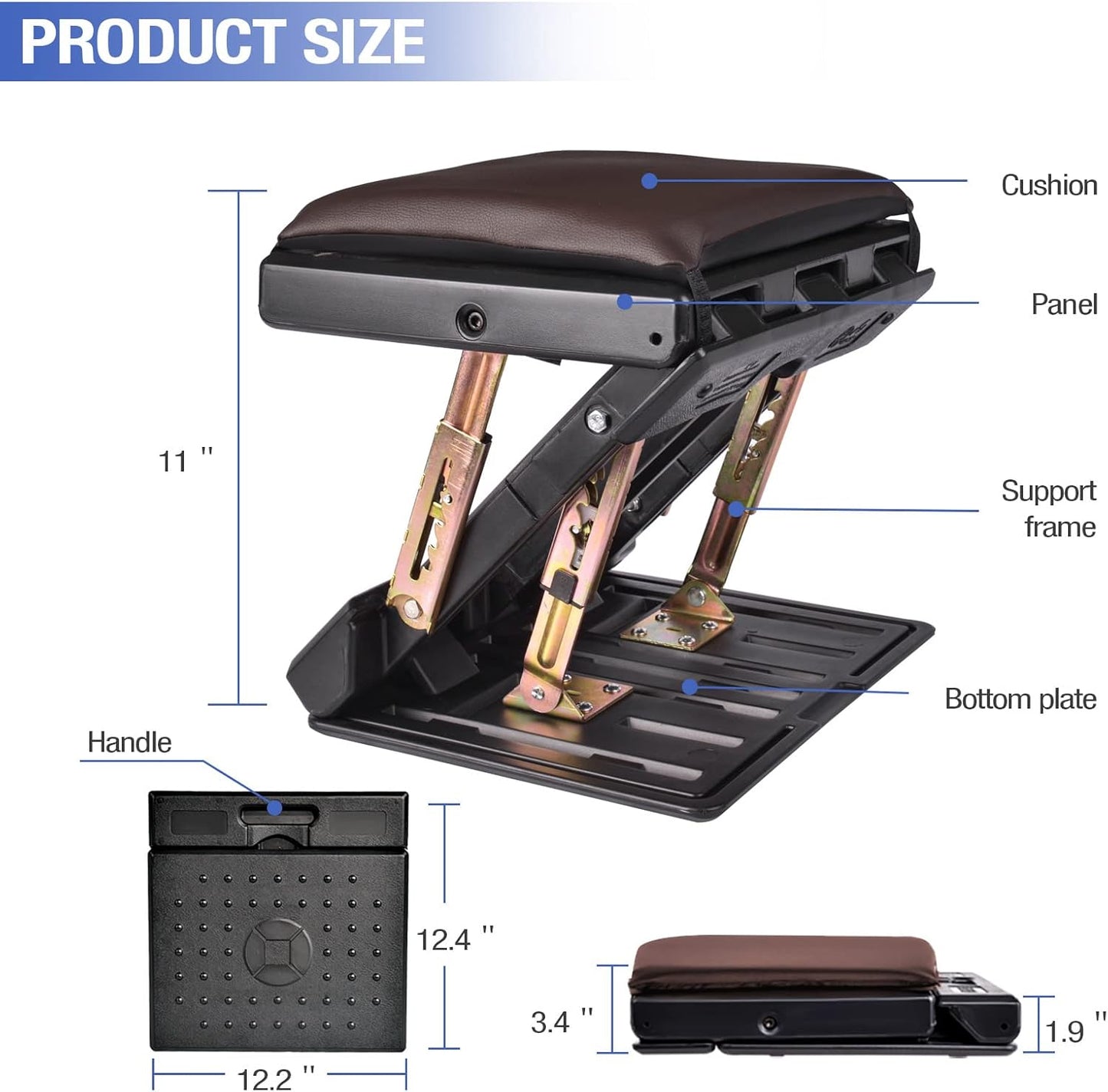 Foot Rest for Under Desk at Work 4-Level Height Adjustable, Ergonomic Foldable Footrest for Office, Gaming,Computer, Soft & Removable Pad Desk Foot Stool Suitable for All Seasons