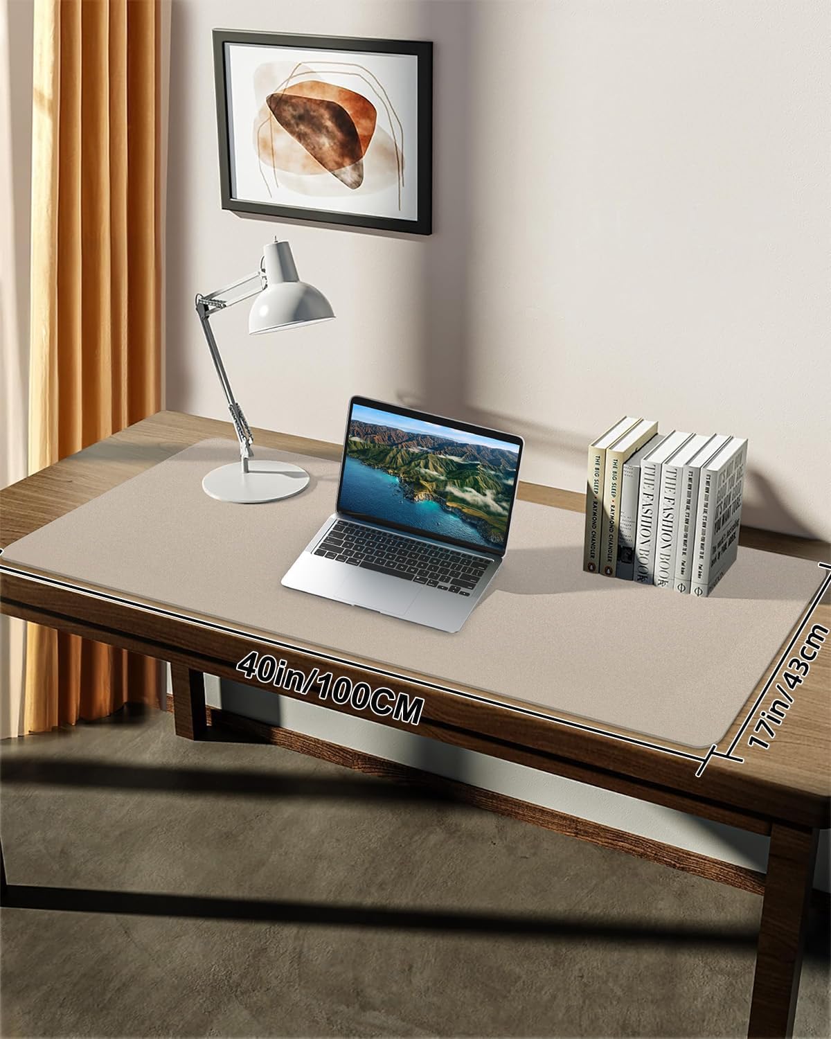 Leather Desk Pad Protector, Office Desk Mat, Large Mouse Pad, Non-Slip PU Leather Desk Blotter, Laptop Desk Pad Desk Accessories for Office and Home (Black, 40" x 17")