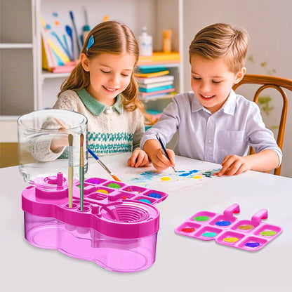 Paint Brush Cleaner, Multifunctional Acrylic Face Paint Brush Washing Station Brush Water Cup for All Purpose Oil Watercolor Painting Artist Professional Kit,Gift Art Supplies for Kid Adult