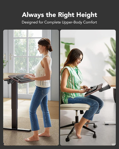 HUANUO Keyboard Tray Under Desk, 360 Adjustable Ergonomic Sliding Keyboard & Mouse Tray, Under Desk Keyboard Tray Slide Out, Keyboard Holder Under Desk for Typing in Home, Office Work, 25"W x 9.84"D
