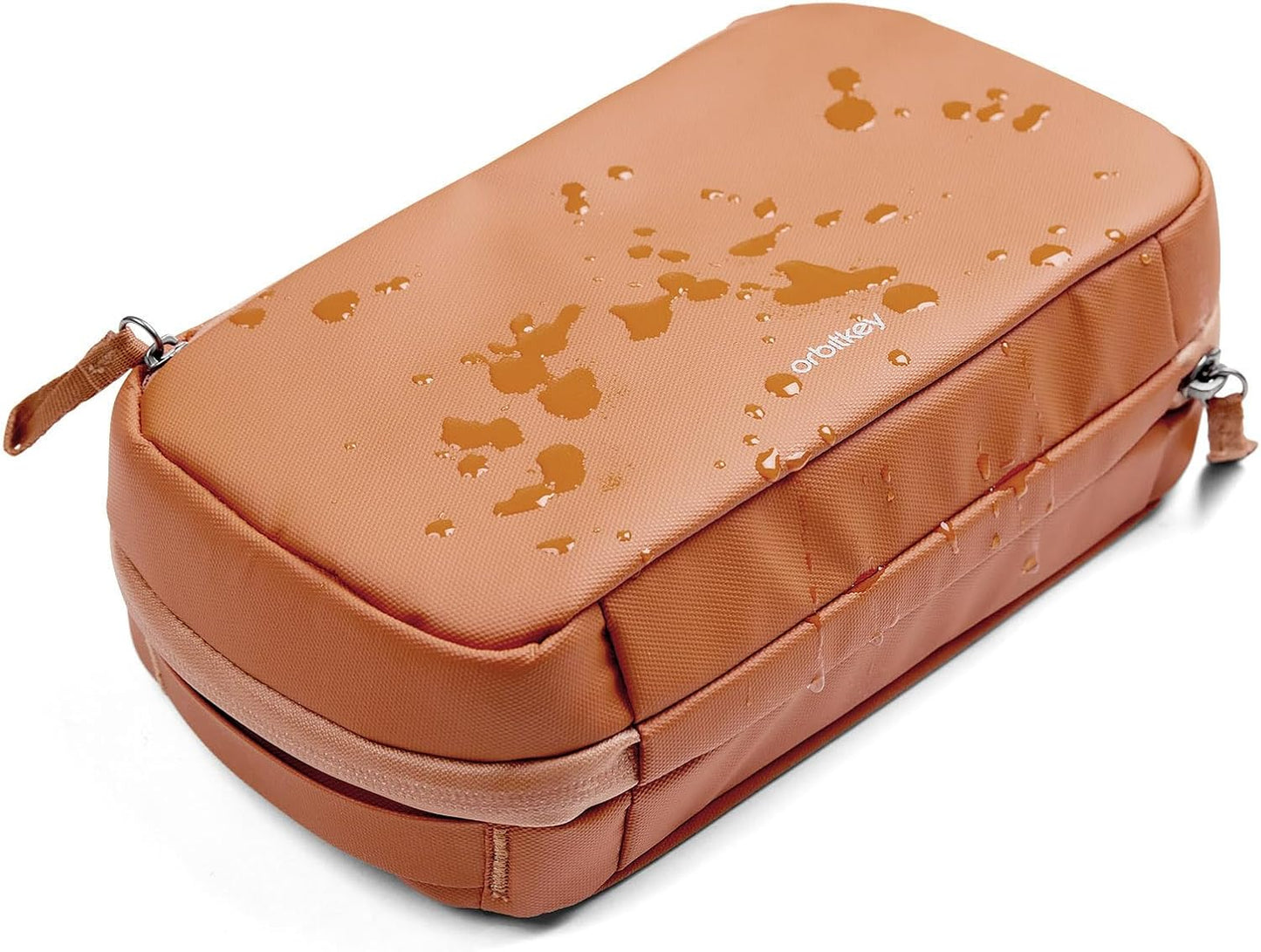 Orbitkey 2-in-1 Tech Accessory Pouch with Detachable Slim Sleeve – Travel Electronics Organizer for Cables, Chargers, Earbuds, Power Bank – Compact Gadget Bag & Portable Tech Storage Case (Terracotta)