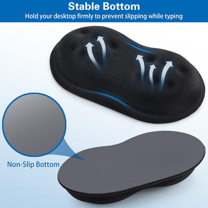 Mouse Wrist Rest, Canjoy 2 Pack Memory Foam Soft Fabric Mouse Wrist Rest Pad Support Cushion with Anti-Skid Rubber Base,Ergonomic Pain Relief Mouse Hand Rest (Black)