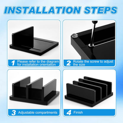 Chunful Adjustable Vertical Laptop Stand for Desk, Acrylic 3 Slot Laptop Holder Desktop, Invisible Desktop Notebook Dock for Notebook Computer, All Gaming Laptops up to 17''