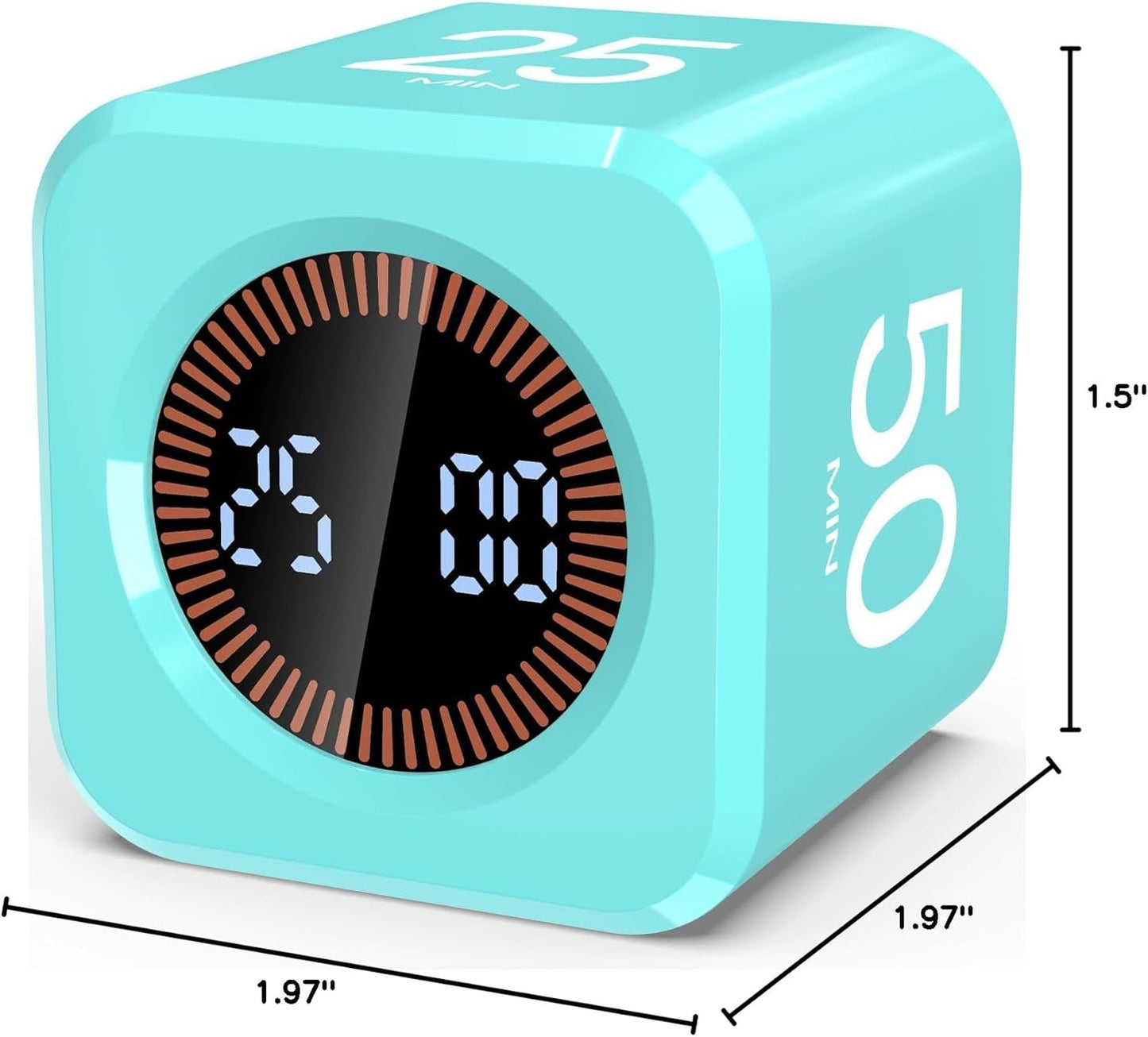 Digital Pomodoro Timer Cube 5/10/25/50min, Visual Productivity Flip Timer for Kids Classroom Desk, Custom Countdown, Silent and Sound Mode for ADHD Study Work Game Kitchen (Pink)
