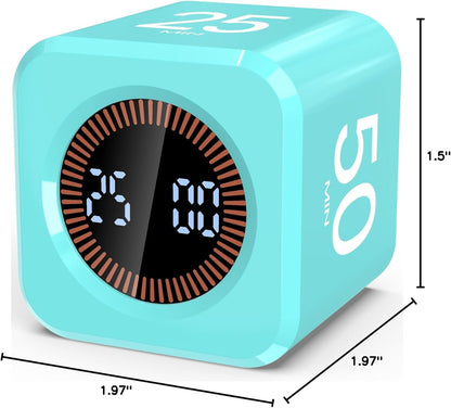 Digital Pomodoro Timer Cube 5/10/25/50min, Visual Productivity Flip Timer for Kids Classroom Desk, Custom Countdown, Silent and Sound Mode for ADHD Study Work Game Kitchen (Pink)