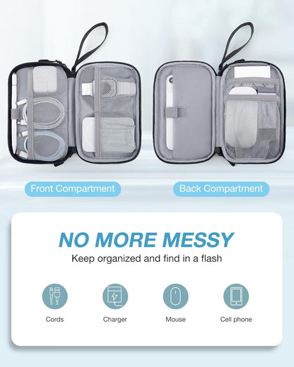 BAGSMART Cord Organizer Travel Cable Organizer Bag Tech Electronic Organizer Travel Case, Travel Essentials for Charger, Cable, Phone, Flash drive, Single Layer - Black