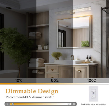 AIJIASI 39-Inch Brushed Gold Vanity Light Fixture, 28W Dimmable LED Modern Light Bar for Bathroom Mirror, Restroom, Bedroom (3000K)
