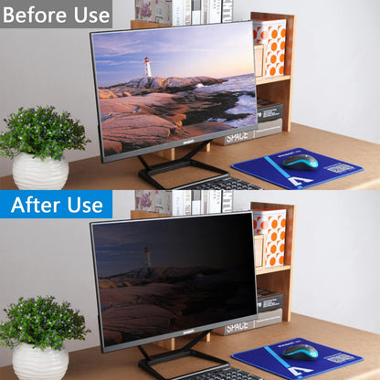 2 Pack Magnetic Hanging Computer Privacy Screen 24 Inch for 16:9 Widescreen Monitor, Removable Privacy Screen Anti Glare Blue Light Computer Screen Privacy Shield, Anti-Scratch 24in Protector Film