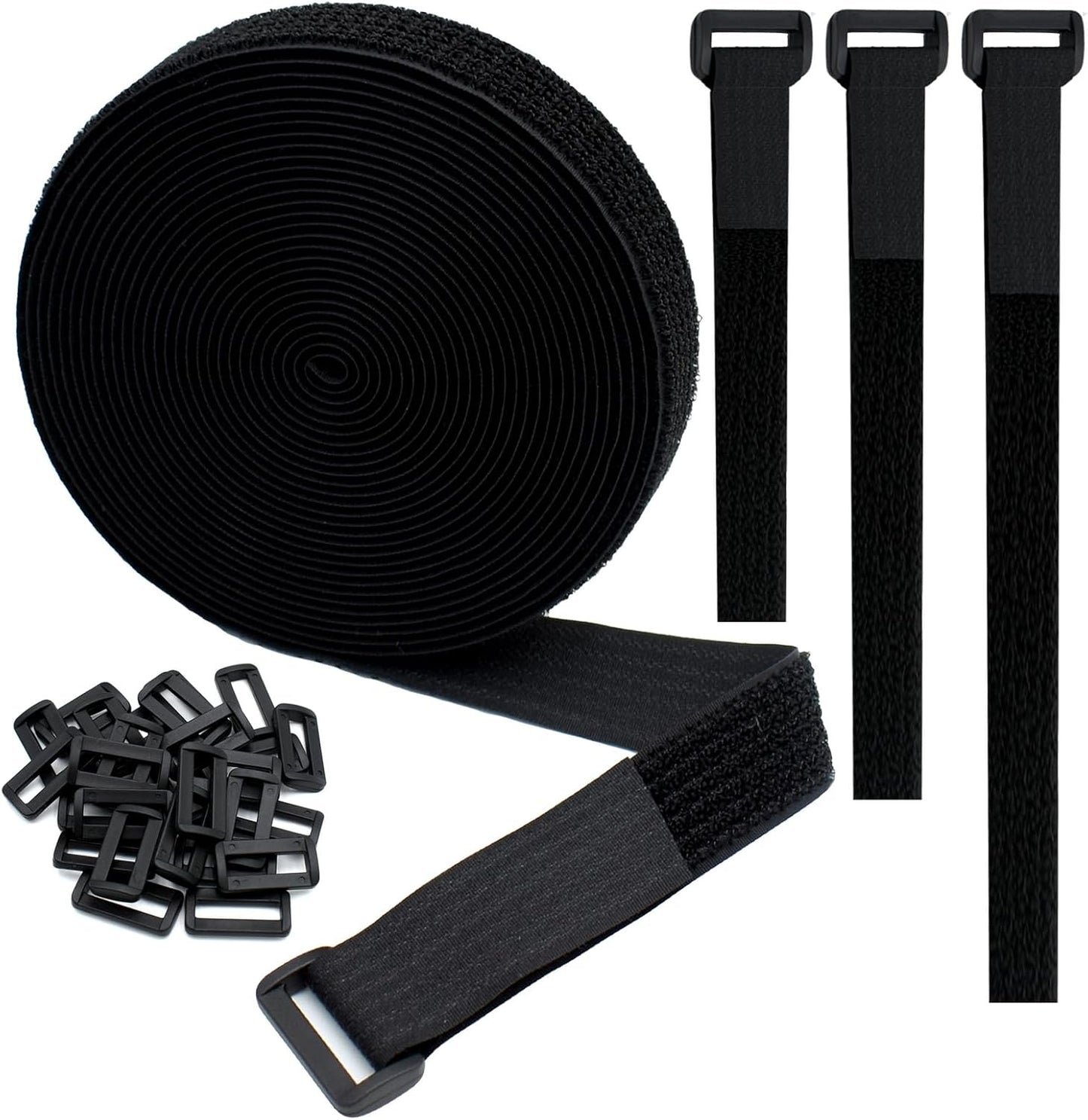 YiwerDer Reusable Fastening Cable Straps and Cable Ties Set 20 Pack(8"-12"-18"), Adjustable Multi-Purpose Hook and Loop Cord Ties to Keep Cords Organized and Tidy