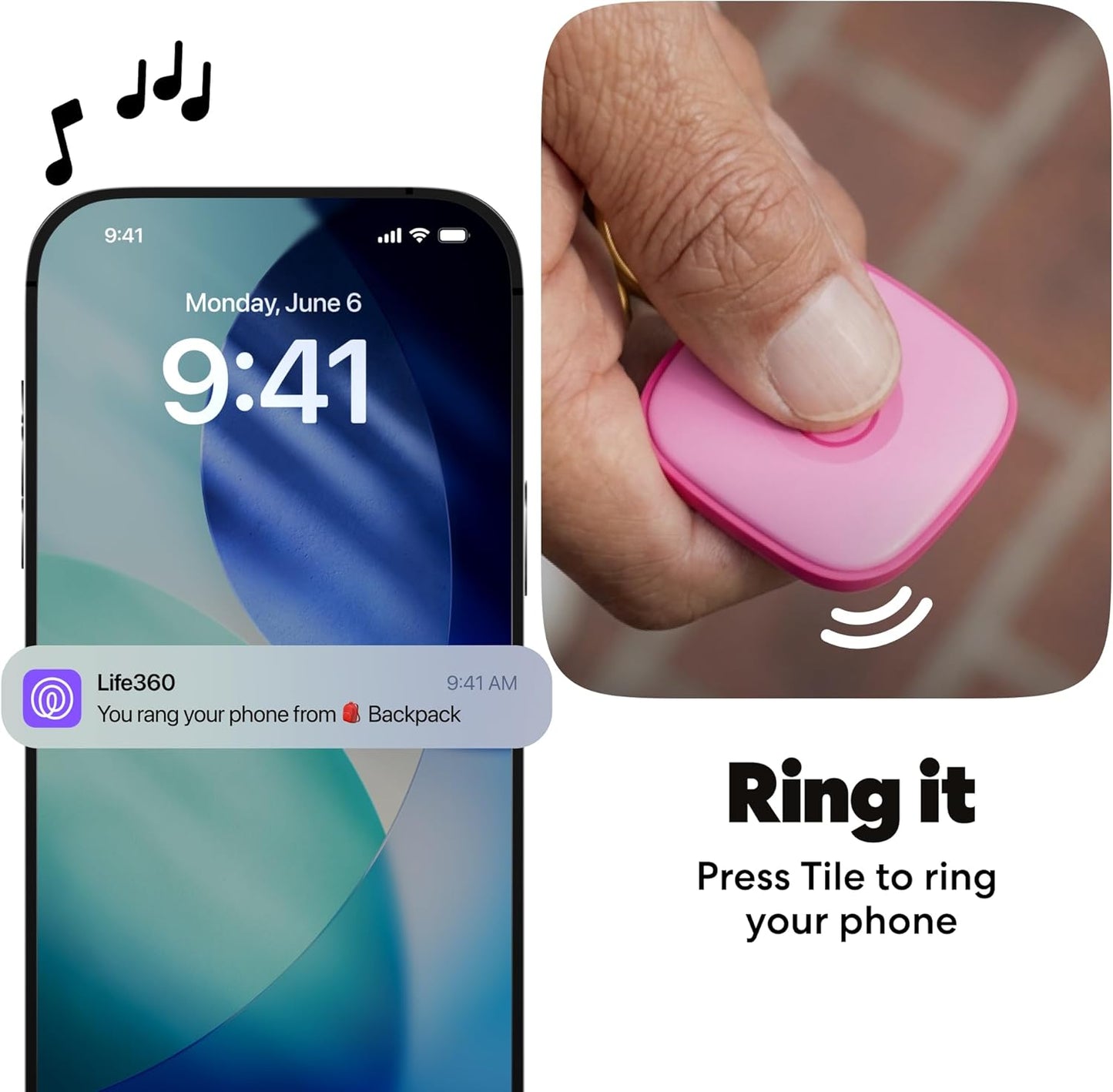 Life360 Tile - Bluetooth Tracker, Keys Finder and Item Locator for Keys, Bags and More. Phone Finder. Both iOS and Android Compatible. 2-Pack (Black/White)