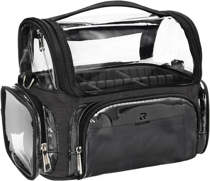 Makeup Brush Bag, Makeup Brush Holder Travel Stand-up Makeup Cup Large Makeup Brush Organizer Case Professional Cosmetic Bag Artist Storage Bag with Adjustable Divider (Large, Black)