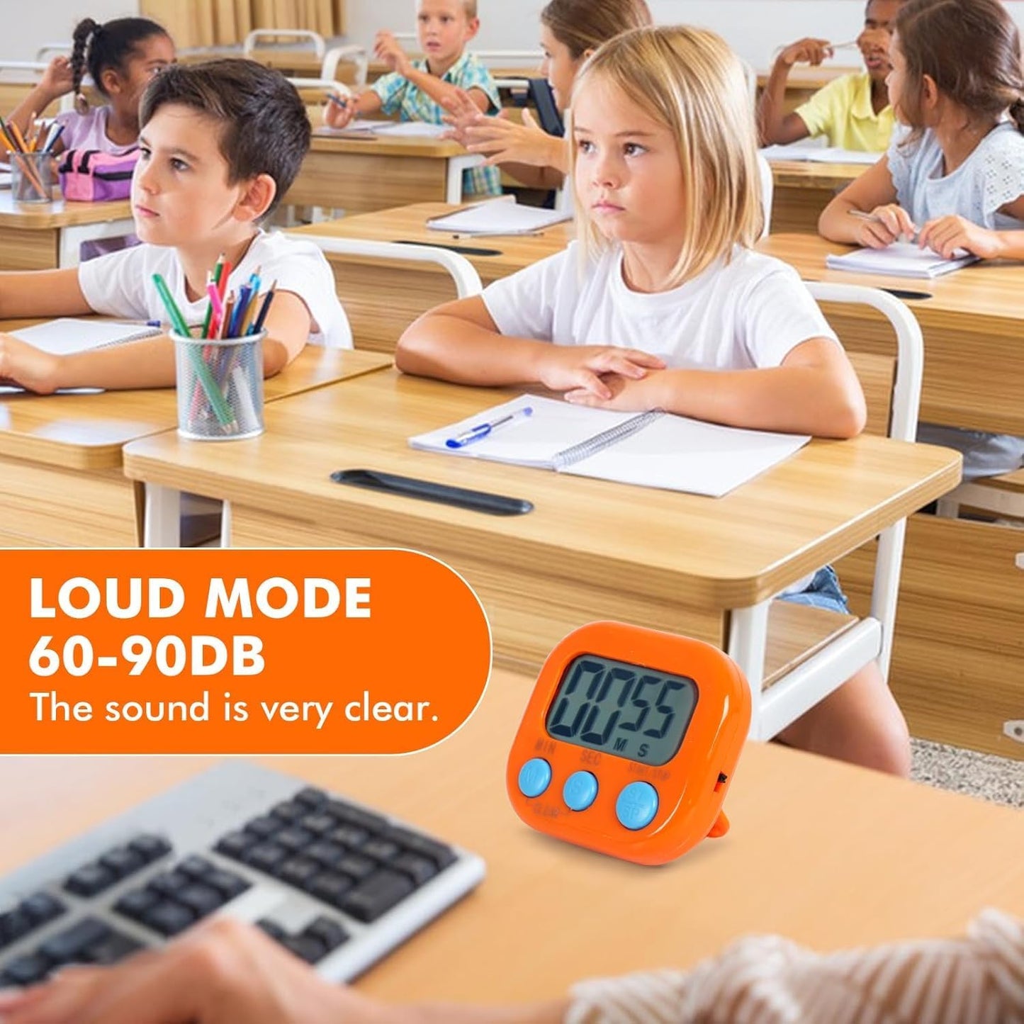 6 Pack Multi-Function Electronic Timer, Learning Management, Suitable for Kitchen, Study, Work, Exercise Training, Outdoor Activities(not Including Battery)