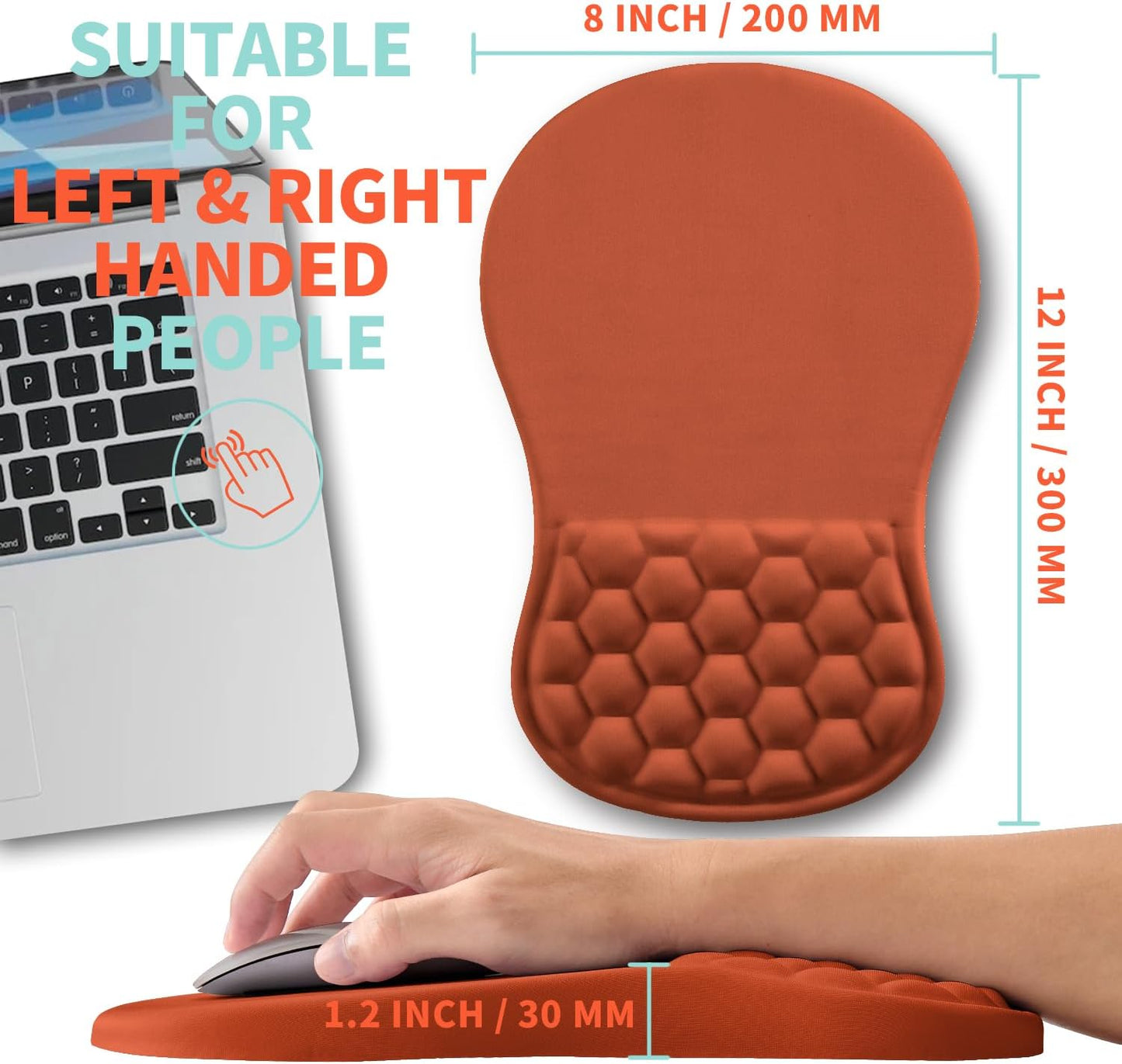 Ergonomic Mouse Pad Wrist Support with Memory Foam Massage Bulge, Carpal Tunnel Pain Relief Mousepad Wrist Rest for Mouse(12x8 inch, Silver Gray Light Purple)