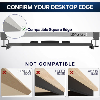 VIVO Large Keyboard Tray Under Desk Pull Out with Extra Sturdy C Clamp Mount System, 27 (33 Including Clamps) x 11 Inch Slide-Out Platform Computer Drawer for Typing, Black, MOUNT-KB05E