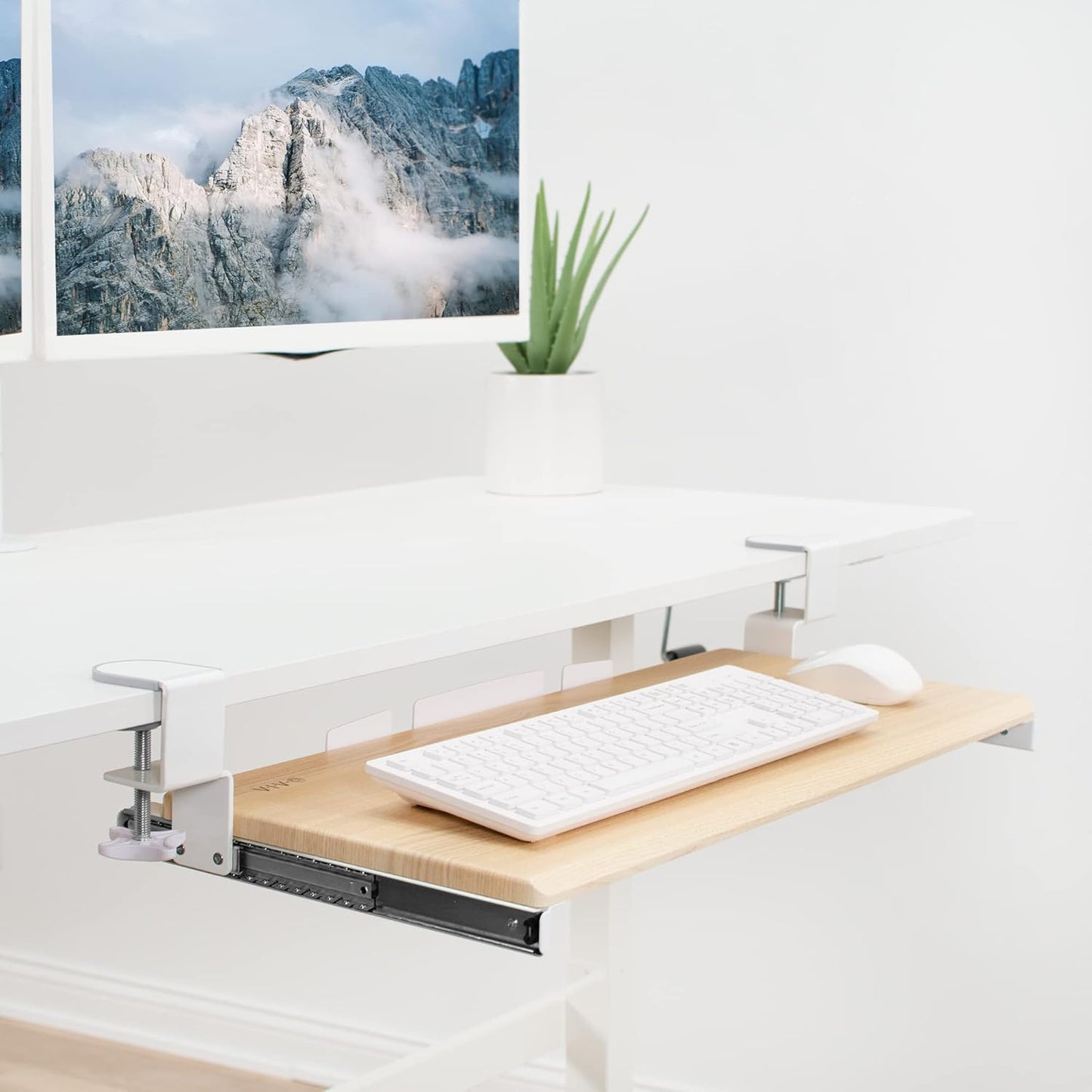 VIVO Large Keyboard Tray Under Desk Pull Out with Extra Sturdy C Clamp Mount System, 27 (33 Including Clamps) x 11 Inch Slide-Out Platform Computer Drawer for Typing, Black, MOUNT-KB05E