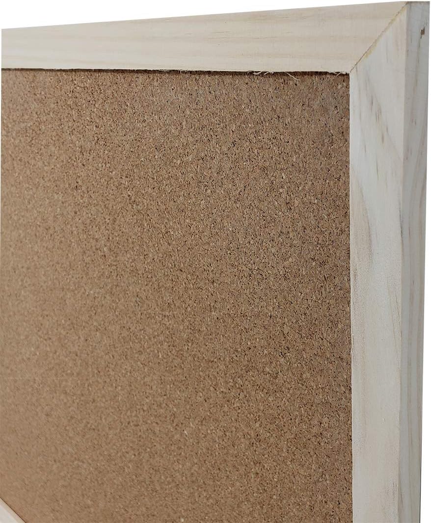 Mini Cork Bulletin Board Wood Framed 12 x 8 Inch for Home, Office or Dorm