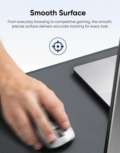 Reniteco Waterproof Large Gaming Mouse Pad with Durable Stitched Edges, Non-Slip Rubber Base, Grainy Jacquard Mouse Mat Desk Pad for Home Office Gaming, 31.5''x11.8''x0.12'', Matte Beige