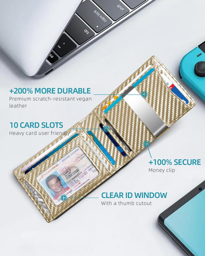 Zitahli Men's Wallets Airtag Holder Slim Rfid Leather with Gift Box