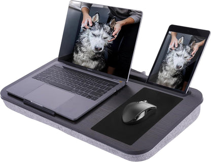 ASIEIT New Laptop Lap Desks for Adults, Fits Up to 17.3" Laptops, Portable Laptop Desk for Bed, Multi-Functional Bed Desk with Mouse Pad, Cushion, Phone Holder & Handle, Lap Stand for Bed, Couch, Car
