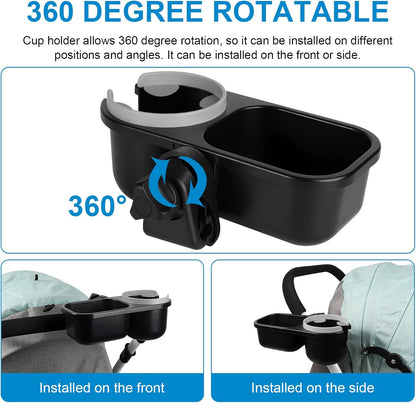 Accmor Stroller Cup Holder, Universal Cup Holder for Uppababy Nuna Doona Strollers, Bottle Drinks Holder for Wheelchair, Walker, Bike, Scooter