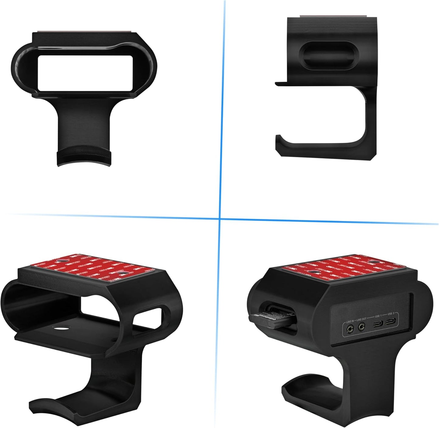 Under Desk Headphone Hanger Stand for Steelseries Arctis Nova Pro Wireless Headsets with Dock for the Wireless Base Station by Brainwavz (HPS02)