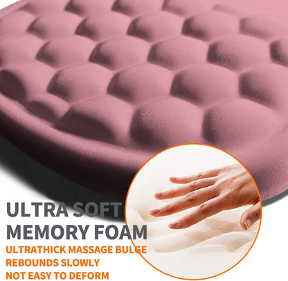 Ergonomic Joint Wrist Support Mouse Pad with Memory Foam Cushion Massage Bump, Carpal Tunnel Pain Relief Mousepad Slope Design for Wrist Rest, 11.8x7.9 in, Black