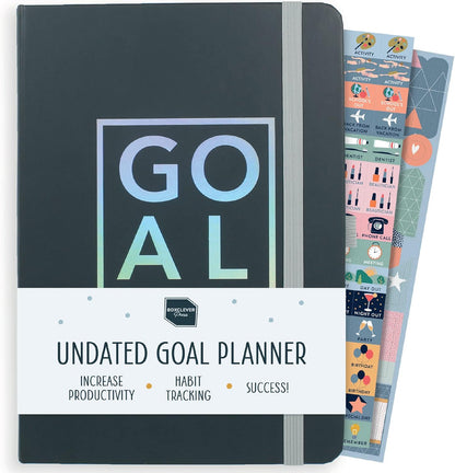 Boxclever Press Goal Planner – Luxury Undated Weekly Planner to Increase Productivity & Achieve your Goals. Weekly, Monthly, Quarterly Undated Planner with Vision Boards & Habit Trackers. 8.5 x 5.5ins