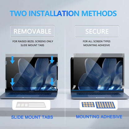 2 Pack Magnetic Hanging Computer Privacy Screen 24 Inch for 16:9 Widescreen Monitor, Removable Privacy Screen Anti Glare Blue Light Computer Screen Privacy Shield, Anti-Scratch 24in Protector Film