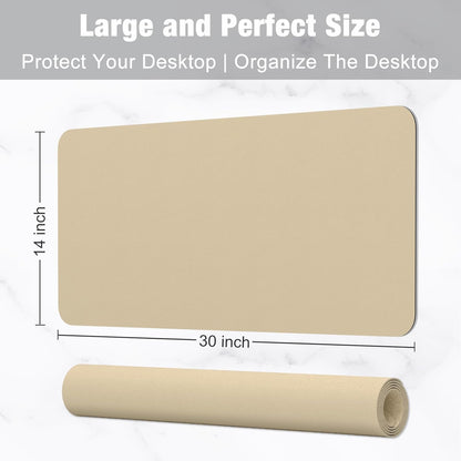 Hsurbtra Desk Pad, 23.6" x 13.8" PU Leather Desk Mat, M Extended Mouse Pad, Waterproof Desktop Blotter Protector, Non-Slip Ultra Thin Small Laptop Keyboard Writing Mat for Office Home, Pink