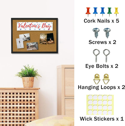 OWLKELA Cork Bulletin Board 17.7"X 13.3", Notice Pin, Ideal for Office & Home Decor, School Message or Vision