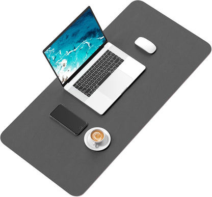 Hsurbtra Desk Pad, 23.6" x 13.8" PU Leather Desk Mat, M Extended Mouse Pad, Waterproof Desktop Blotter Protector, Non-Slip Ultra Thin Small Laptop Keyboard Writing Mat for Office Home, Pink