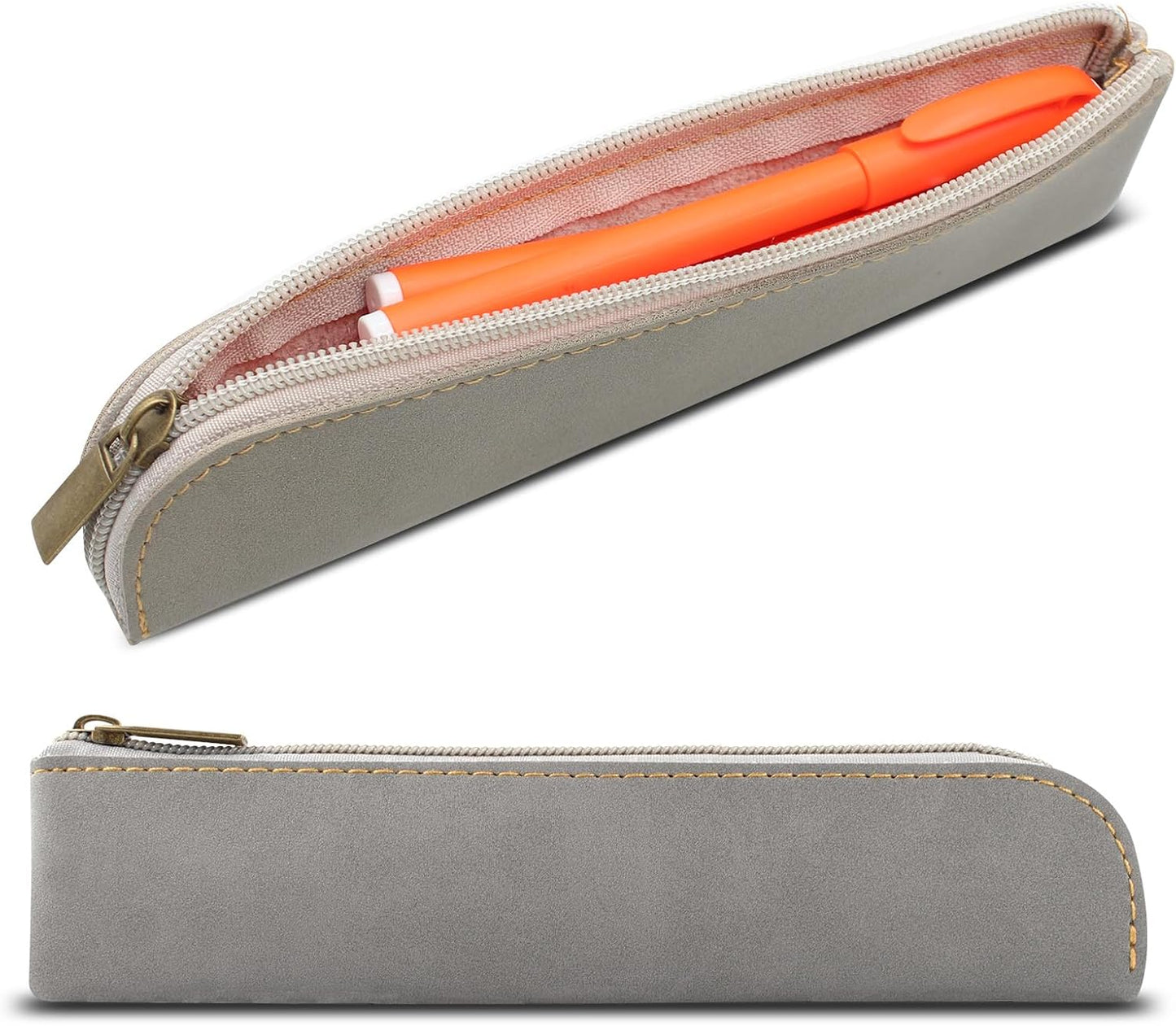 1 Piece Pen Holder Pouch Stationery Bag Portable Organizer Compact Premium Faux Leather Storage for Business Person