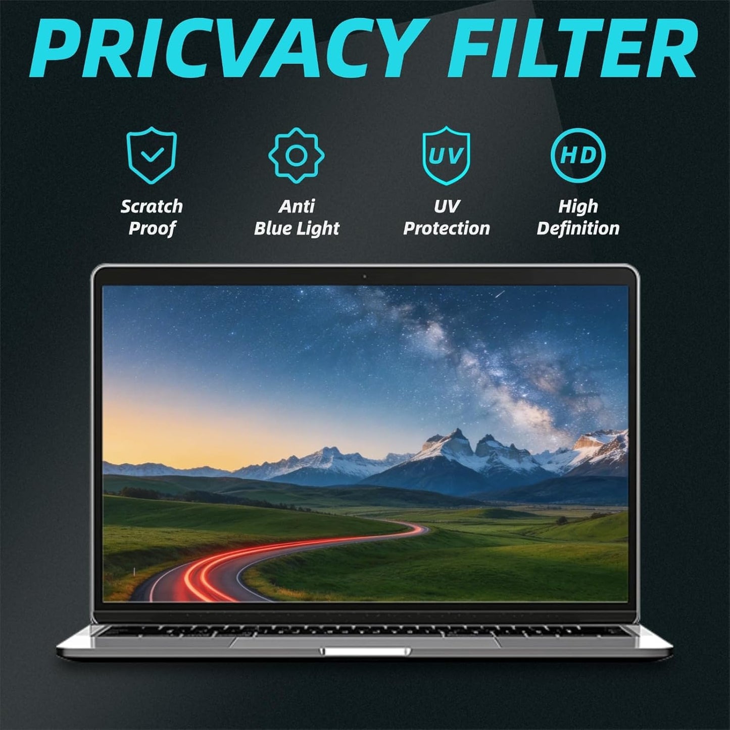 Magnetic 14 Inch Laptop Privacy Screen Filter 16:10 Removable Anti Glare Blue Light Anti-Peeping Screen Protector Laptop Privacy Shield Compatible with Chromebook HP Lenovo Thinkpad Dell Asus Samsung