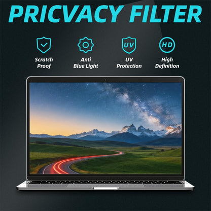 Magnetic Laptop Privacy Screen 14 Inch 16:9, Removable Laptop Privacy Shield Filter Screen Protector Anti Blue Light Glare Anti Spy Compatible with Chromebook HP Pavilion Lenovo Thinkpad Dell Asus
