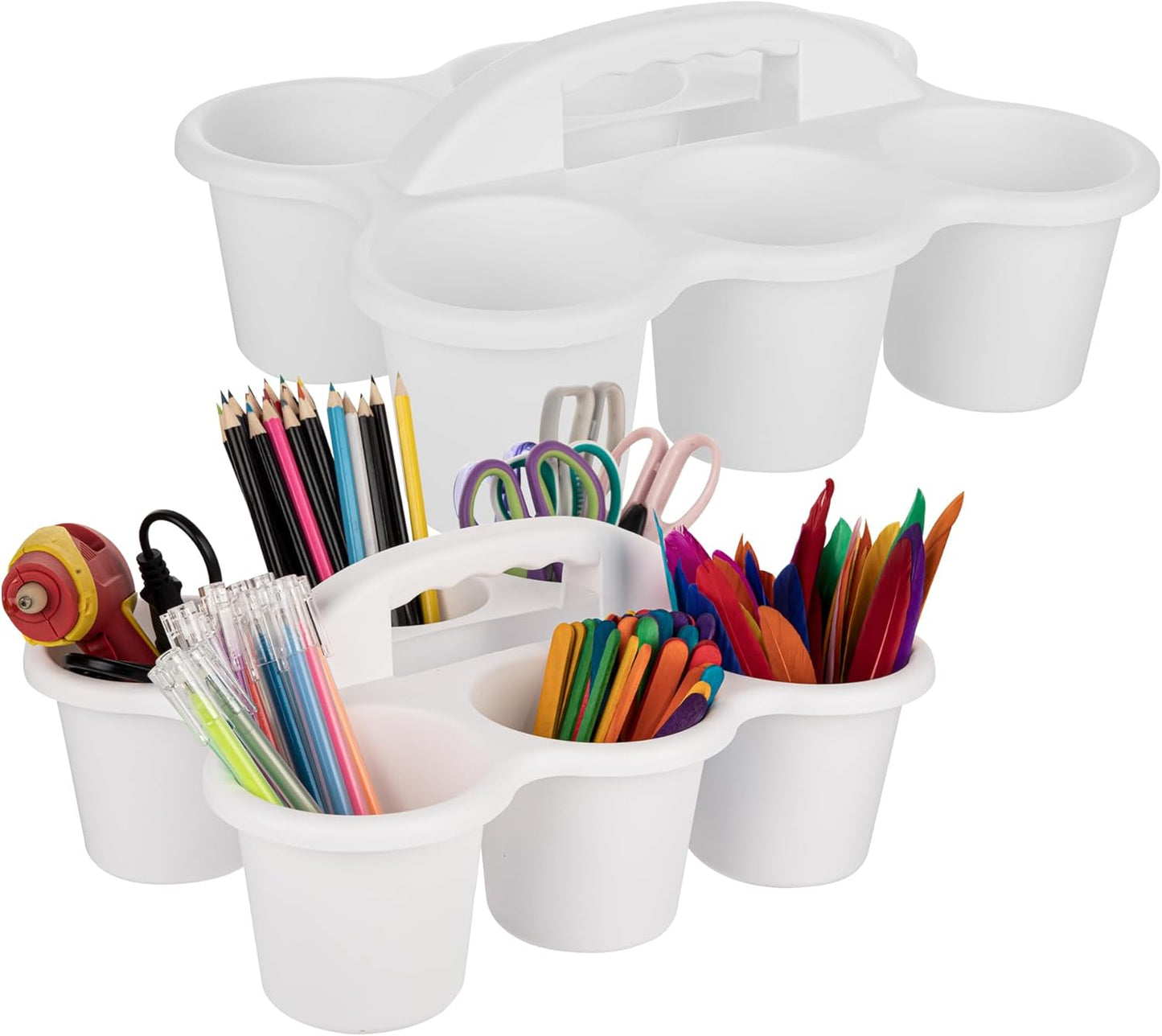 2 Pack Classroom Caddy For School,Kidsroom,Pencil Holder,Plastic Cup Caddy for Drink Delivery (Blue)