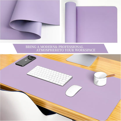 Bloss Leather Desk Pad and Keyboard Wrist Rest, Large Mouse Pad + Keyboard Pad+Mouse Wrist Support, Non-Slip Desk Mat Protector for Office, Home(31.5×15.7 Inches,Beige) - Colors A
