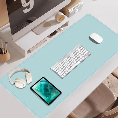 Non Slip Desk Mat, 31.5" x 15.7" PU Leather Desk Pad, Cork Desk Mat for Desktop, Desk Pad for Keyboard and Mouse, Ideal for Office and Home, Black