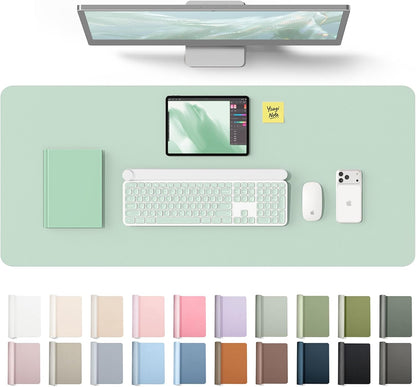 YSAGi Leather Desk Pad Protector, Large Mouse Pad, Non-Slip PU Leather Desk Blotter, Waterproof Writing Pad for Office and Home (31.5" x 15.8", Eggshell) - Colors A