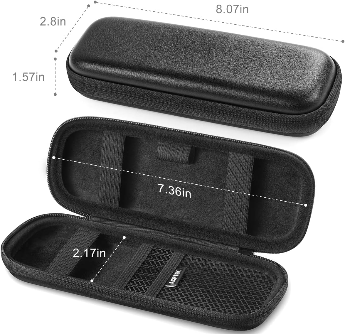 AGPTEK Case Holder for Apple Pencil, Slim PU Leather Carrying Case Pouch Cover Compatible with Apple Pen Accessories, USB Cable, Earphone,Samsung Stylus iPad Pro Pen/Pencil, Recording Pen, Gray