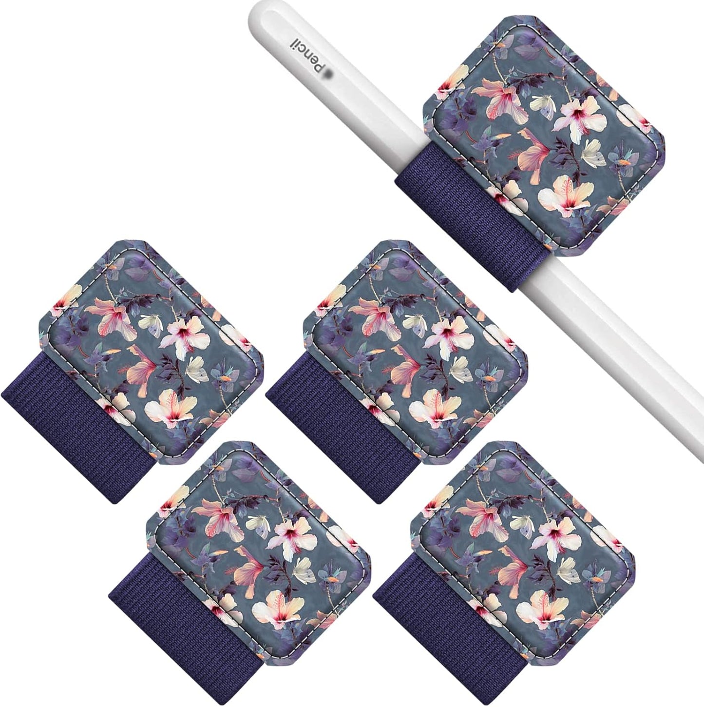 Fintie 4 Pack Pen Loop Holder for Apple Pencil Pro, Apple Pencil (USB-C / 1st / 2nd Generation) and Stylus Pens, Elastic Adhesive Leather Sleeve Attached to Cases, Black