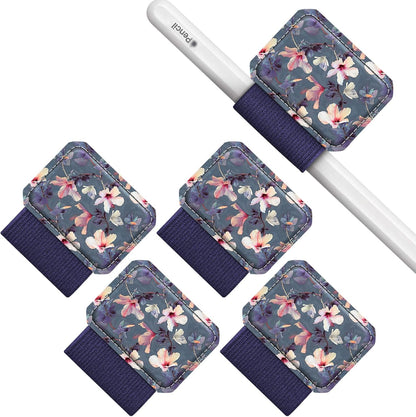 Fintie 4 Pack Pen Loop Holder for Apple Pencil Pro, Apple Pencil (USB-C / 1st / 2nd Generation) and Stylus Pens, Elastic Adhesive Leather Sleeve Attached to Cases, Black