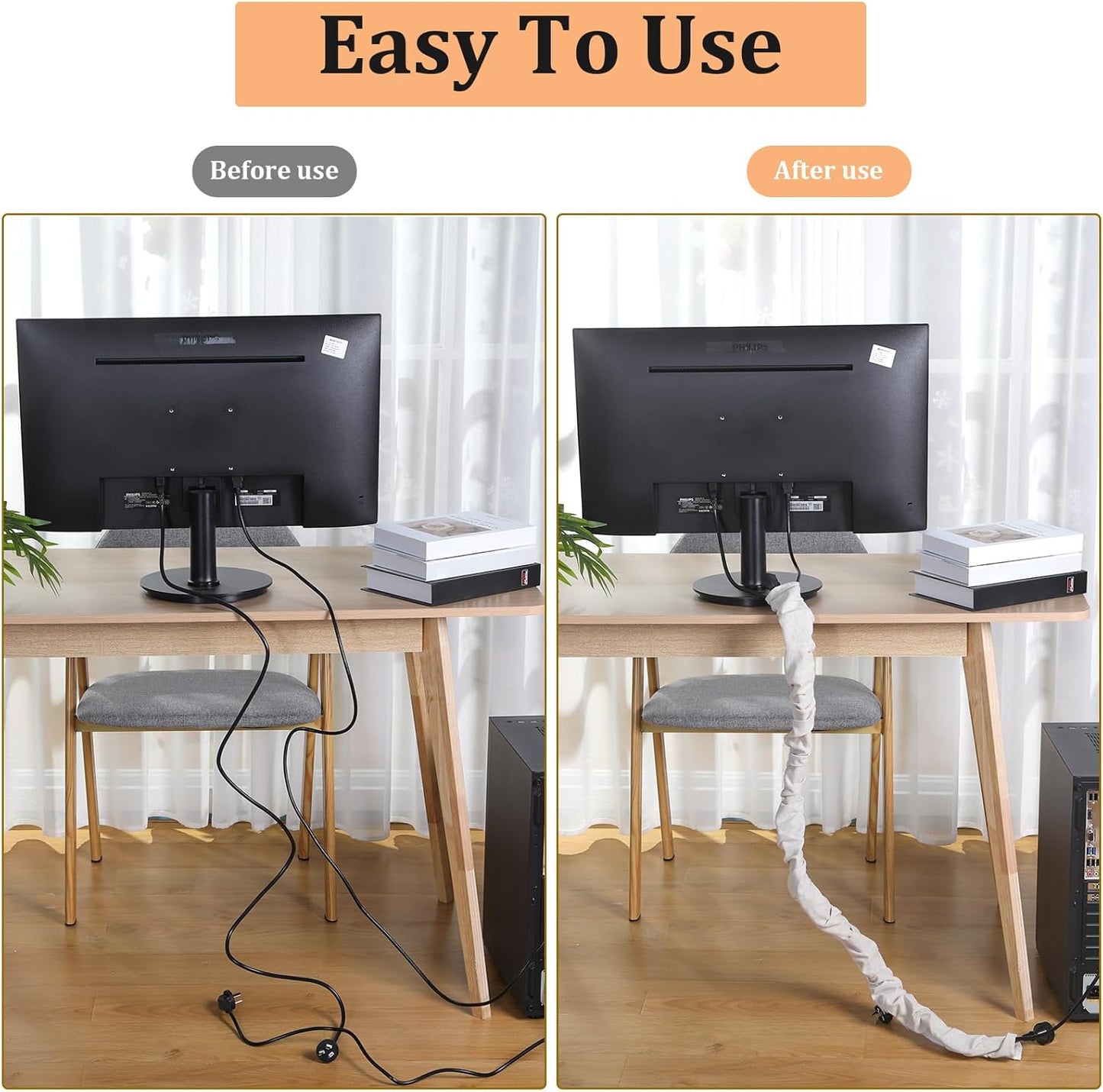 4 Pcs Fabric Cord Cover 6 Feet and 4 Feet Chain Cable Sleeve Chandelier Lighting Wire Cord Cover for Lamps Light Fixtures Lighting Wires Cable Management