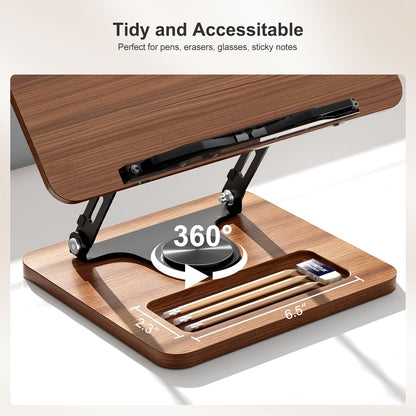 OPTIXCELL Book Stand for Reading with Light, Book Holders for Reading Hands Free, Adjustable Height & Angle, Fits Cookbook Recipe, Textbook, Foldable for Kitchen, Office, School,Gift for Book Lovers