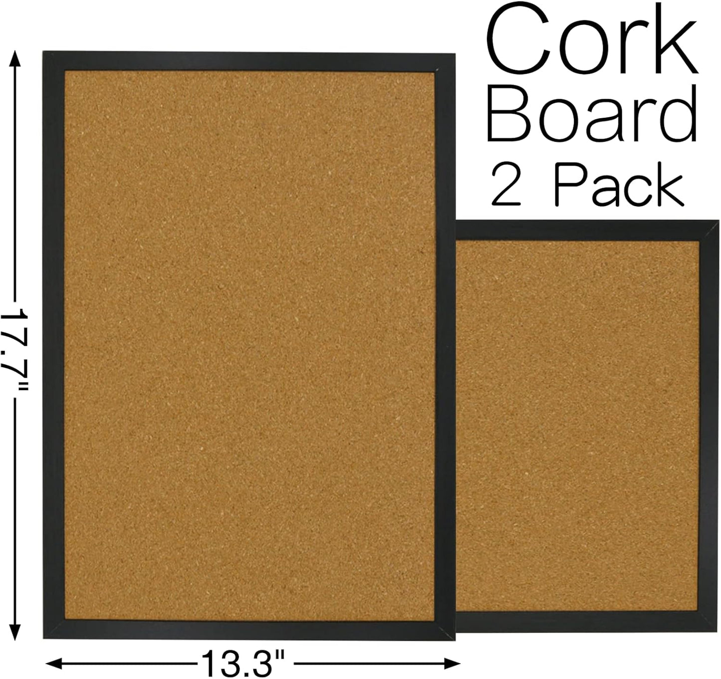 OWLKELA Cork Bulletin Board 17.7"X 13.3", Notice Pin, Ideal for Office & Home Decor, School Message or Vision