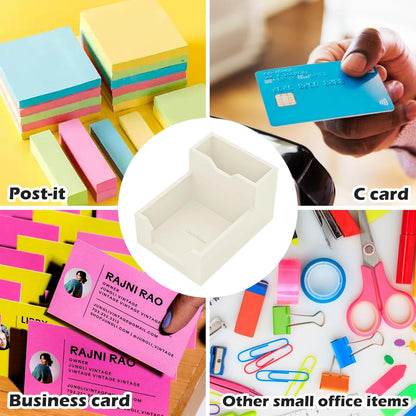 Kamehame Black Sticky Note Holder, Silicone Memo Holder with Pen or Card Slots, Sticky Note Dispenser, Fits 3x3 Inches Sticky Notes