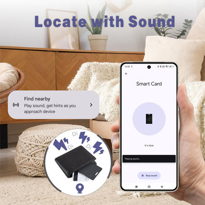 Reyke Wallet Tracker Android Card, Tracking Card Bluetooth Tracker for Android Phones, Compatible with Google Find My Device, Rechargeable Wallet Finder for Keys, Luggage, Backpack
