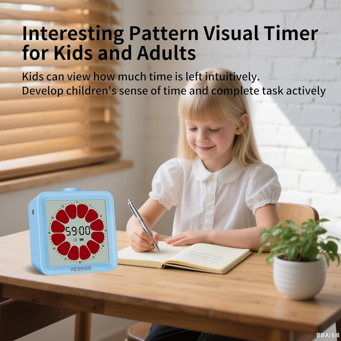 Visual Timer for Kids and Adults,LCD Digital 60-Minute Countdown Timer Silent Classroom Timer, Time Management Tool for Home, School, or Work