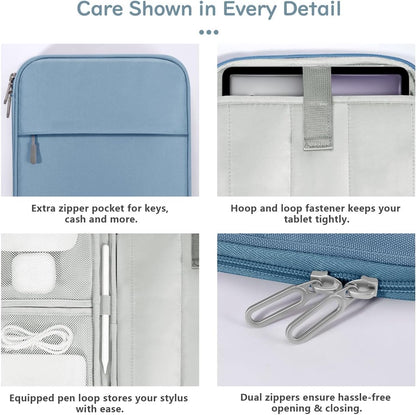 Dadanism 9-11 Inch Tablet Sleeve Padded Carrying Case for iPad (A16) 11th Gen 11", iPad 10th Gen 10.9", iPad Air M4/Pro M5 11", iPad Air 5/4, iPad 9/8/7th Gen, Galaxy Tab A11+ Plus 11", Blue