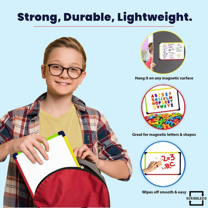 SCRIBBLEDO Colored Frame Magnetic Dry Erase White Board 9" X 12" WHITEBOARD